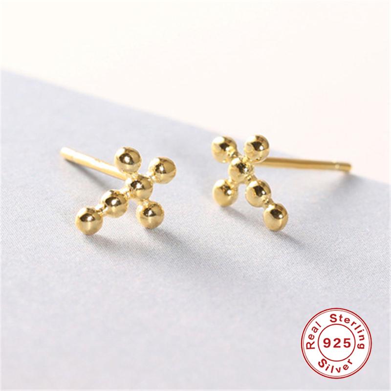 

Stud Aide 925 Sterling Silver Cross Series Earrings Screw Back For Women Wedding Engagement Piercing Fine Jewelry