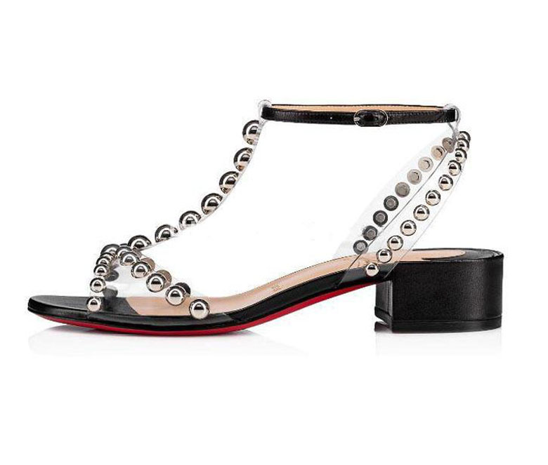 

Summer Elegant Women Red Bottom Low Heels Sandals Ankle Strap Chunky Heels Wedding Party High Quality Brands Ladies Gladiator sandal lady