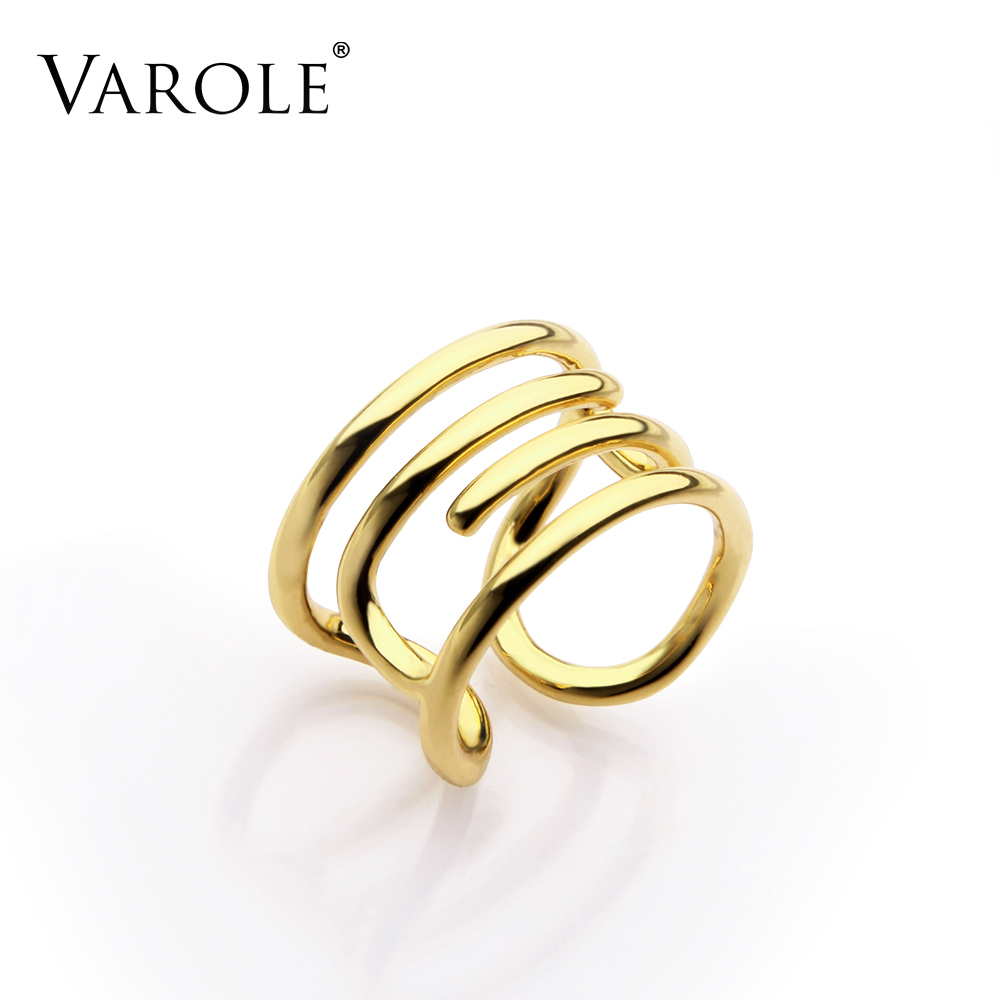 

VAROLE Paperclip Partten Ring Knunkle Midi Rings for Women Gold Color Ring Jewelry Bagues Anillos Mujer Aneis Feminino