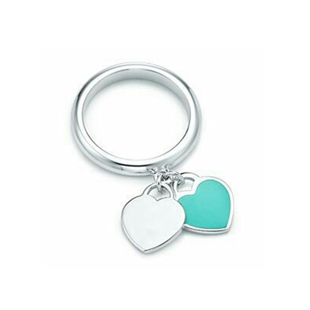 

High Quality Brand Classic Double Love Ring 925S Sterling Silver New Simple and Exquisite Gift Facebook Ring Same Ring