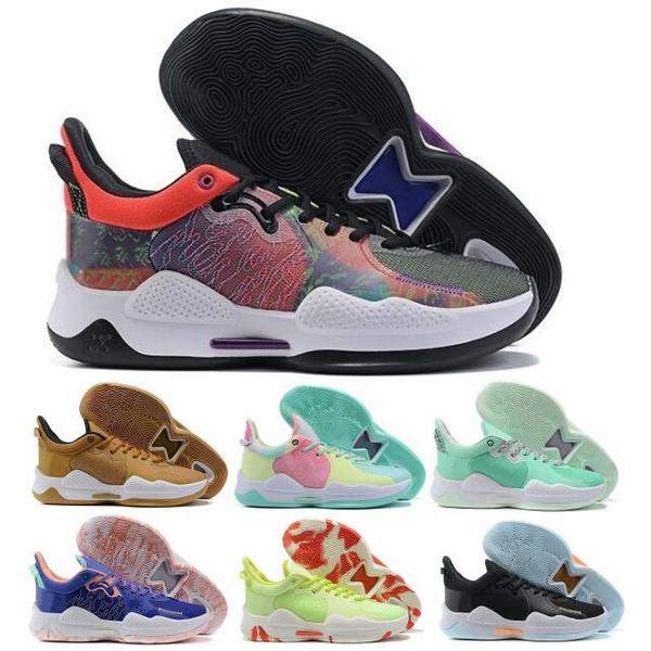 

Paul George Pg 5 Men Basketball Shoes Playstation Black Wheat Multicolor Daughters Green Glow LA Drip Bred Obsidian 5s Man 2022 Trainers Sneakers, Beige