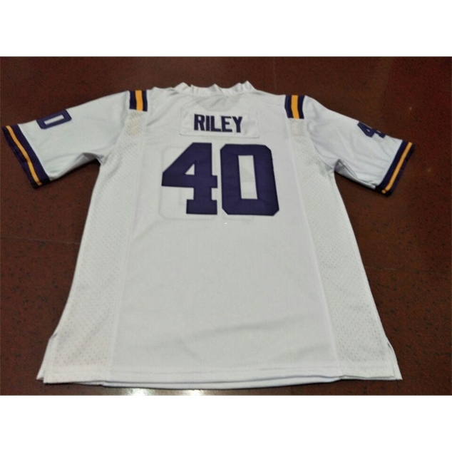 

3740 #40 Riley White purple LSU Tigers SIZE S-4XL Or custom any name or number Alumni College Jersey