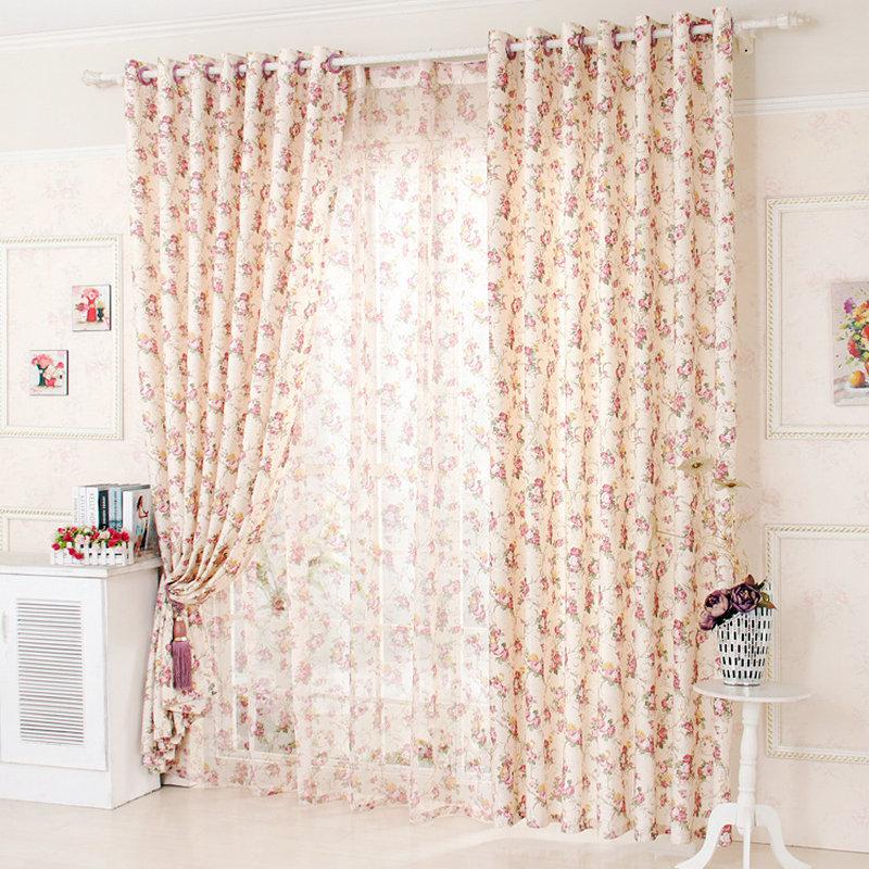 

Floral Curtains For Living Room Window Bedroom Voile Curtain Kids Girls Sheer Fabrics Drapes Cortinas Balcony Burnout Curtain, Tulle no 1