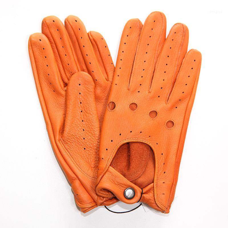 

Five Fingers Gloves Genuine Leather Women's Anti-Slip Driving Breathable Fitness High Quality Real Deerskin Female 2021 D0131-2W1