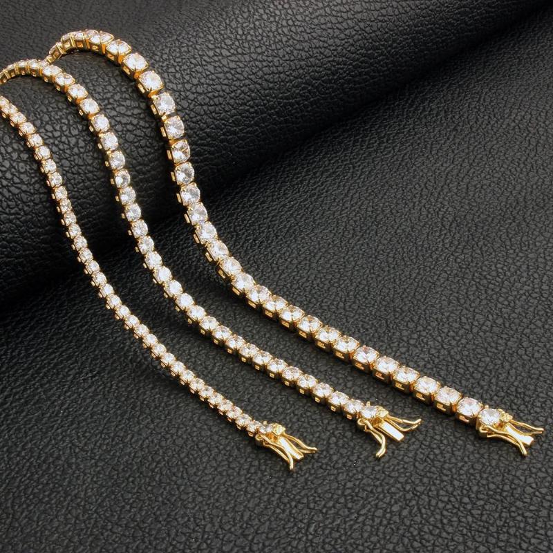 

copper micro pave zircon single row zircon necklace bracelet Round Cut Tennis Bracelet chain jewelry gift