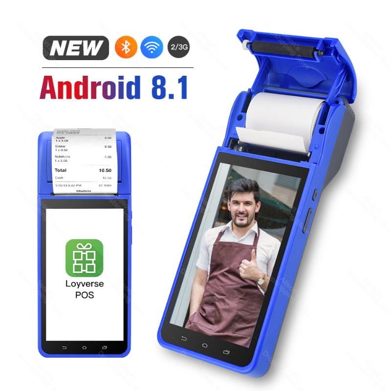 

PDA 58mm Bluetooth Thermal Receipt Printer 3G WiFi Mobile Order Terminal Handheld Android 8.1 Free APP Loyverse