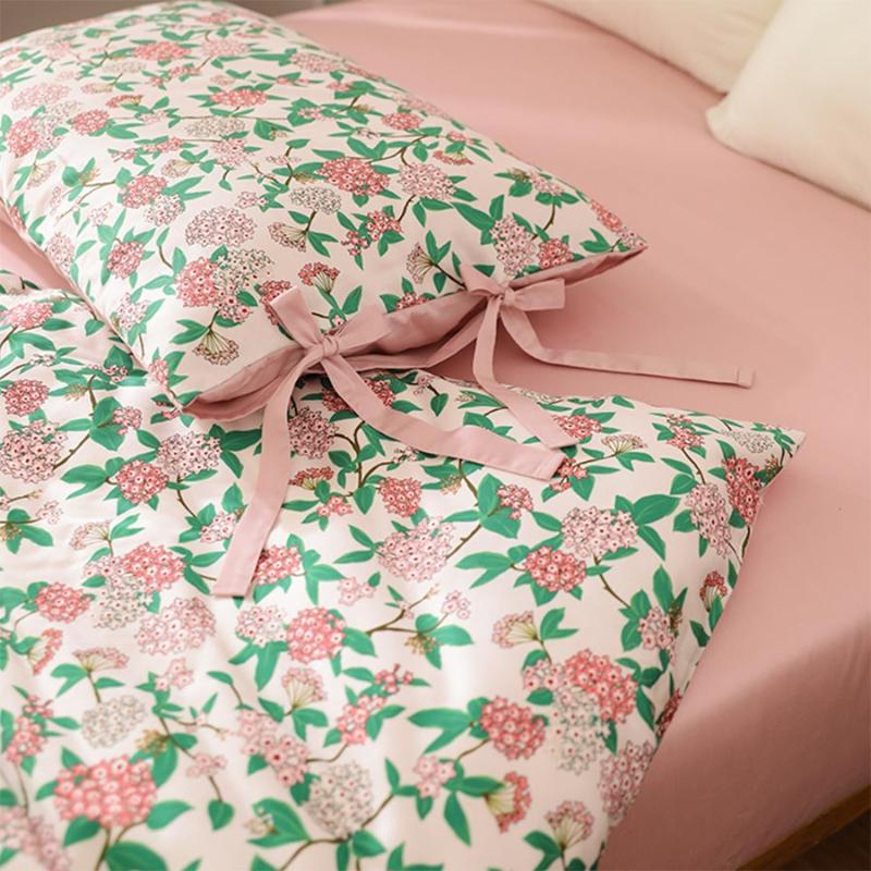 

Pastoral flower bedding set, full queen king 60s cotton floral single double home textile bed sheet pillow case duvet cover, Picture color