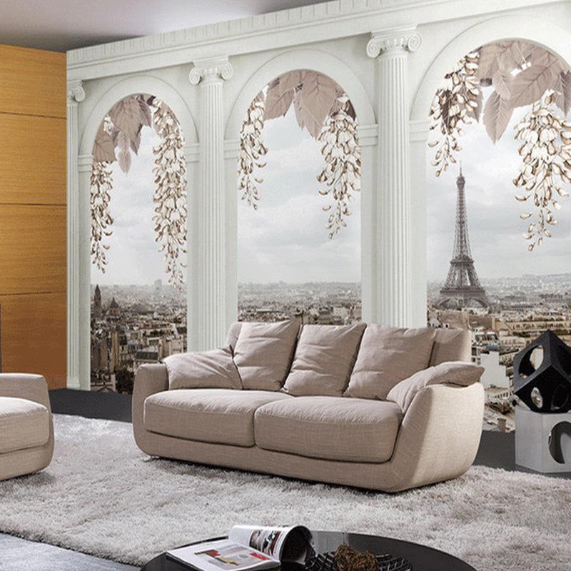 

Wholesale-Customized Any Size Photo Wallpaper For Living Room Bedroom Home Decor Wall Mural Wallpaper Roman Column Papel De Parede 3D1, As pic