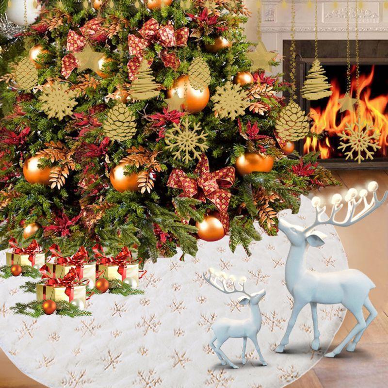 

36/48 Inches Christmas Tree Skirt Round Plush Carpet Christmas Decorations for Home Floor Mat New Year Xmas Tree Skirts1