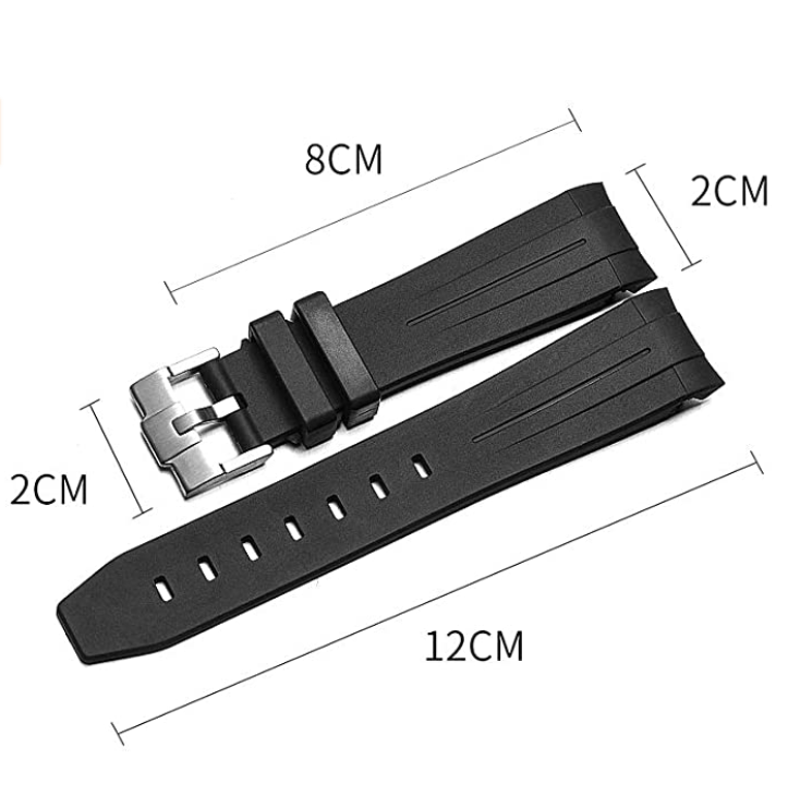 

20mm Rubber Watchband Strap with Stainless Steel Tang Buckle Fit for Rolex GMT Yatch Master rubber strap with pin buckle