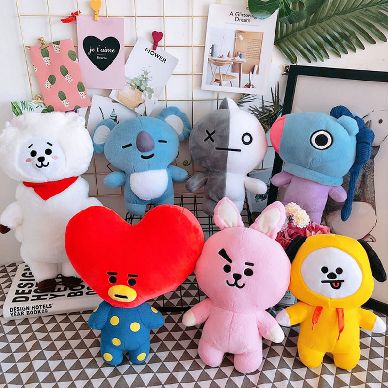 

cute Kpop Cartoon Celebrity star support plush toy stuffed doll rabbit sheep koala dog heart horse Peluche Gifts for fans girls 210304