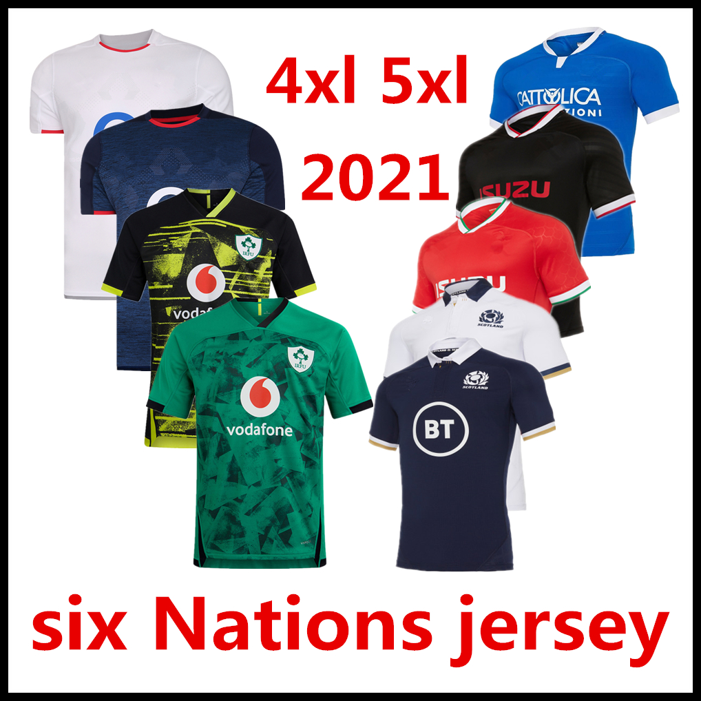 

2021 six Nations Welsh Italy Scotland Ireland Rugby jersey HOME away Shirts IRELAND ITALY Rugby Jerseys Casual sports Rugby polo 5xl, Scotland one size