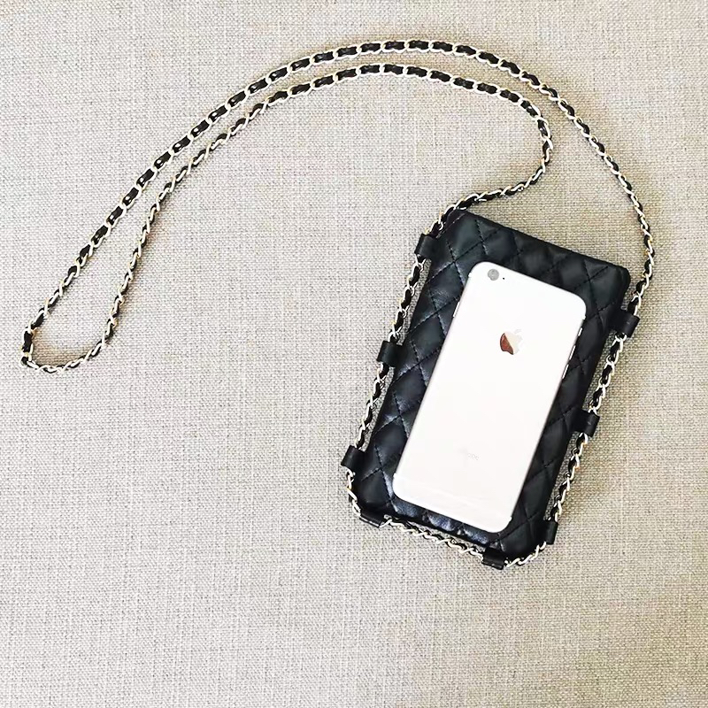 

2021 New Fashion phone case Women Rhombus cosmetic bag mobile phone bag chain storage bag for ladies collect Vintage items vip gift