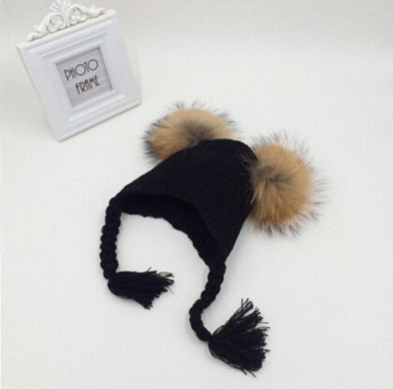 

High Quality plush New Toddler Kids Girl&Boy Baby Infant Winter Warm Crochet Knit Hat Beanie Caps, White