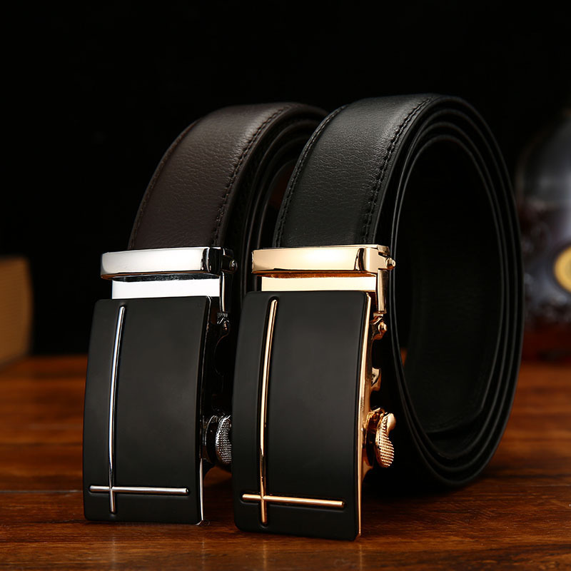 

2021 New Men Fashion Alloy Automatic Buckle Business Affairs Casual Decoration Men's Belts 3.5cm Luxury Belt Pnsq, Black
