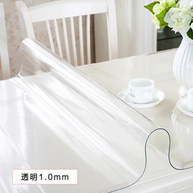 

1.0mm Waterproof PVC Transparent Table Cloth Plastic Mat Pad Korean Rectangular Table Cloth Soft Glass for Protector Desk1