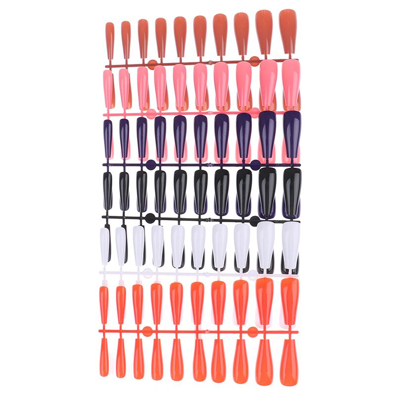 

20pcs/set Colorful False Ballerina Coffin Fake Nails Manicure Natural Nails For Extension Protection Nail Art Kits, Purple