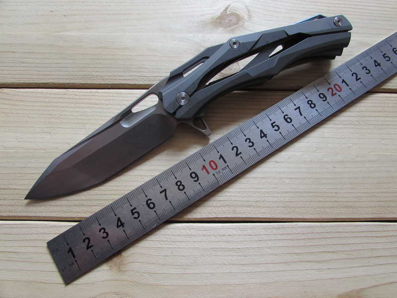 

High Quality CNC Machined D2 Blade TC4 Titanium Alloy Handle Flipper Bearing Tactical Survival Camping Sports Tools Folding Knife