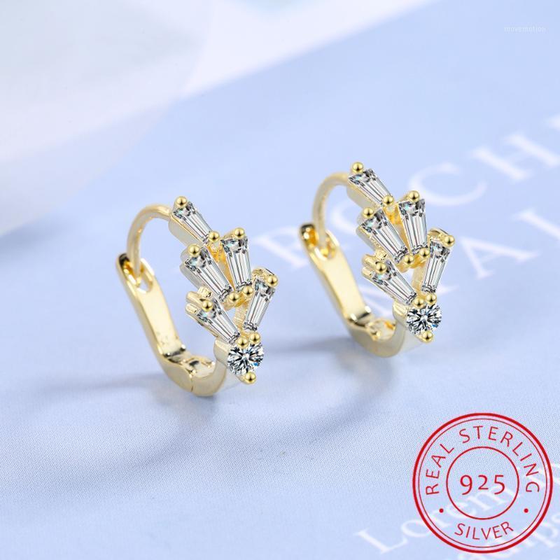 

100% 925 Sterling Silver Cute Dazzling Flower CZ Hoop Earring S925 Earrings For Women Girl Teen Jewelry Gift DS21161