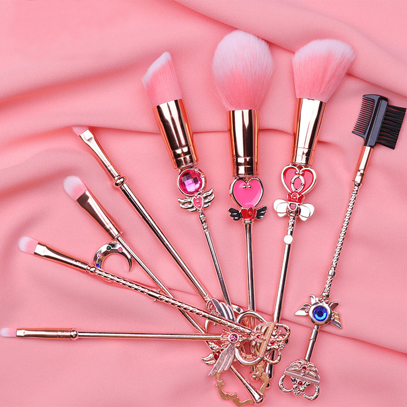 

Pink Makeup Brush Set Eye Shadow Brush Cute Beauty Tools Makeup Brush 8 Sets