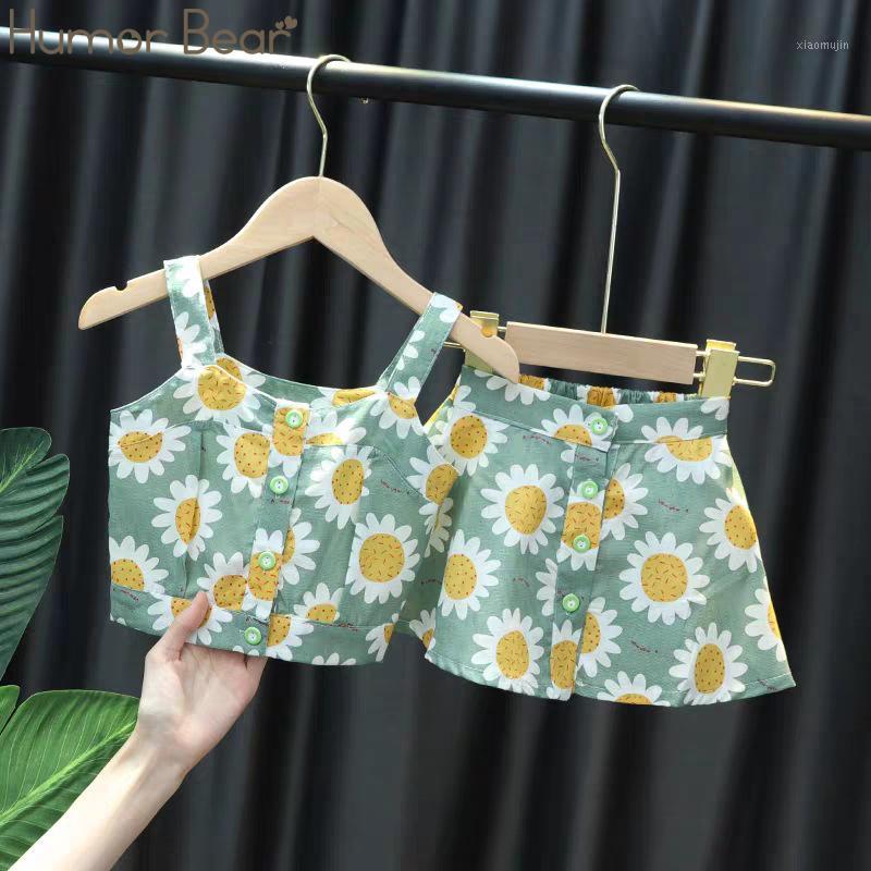 

Humor Bear 2020 Summer Baby Girl Clothing Sets Children Clothes New Fashion Flower Sling Tops+Skirt 2Pcs Toddler Outfits1, 922 green