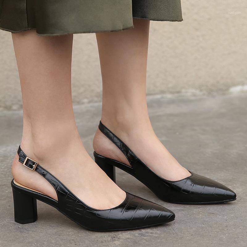 

AIWEIYi Women Sandals Woman Pumps Pointed Toe Jelly Shoes Thick High Heel Sandals Daily Street Outdoor Casual Shoes Black Red1, Red