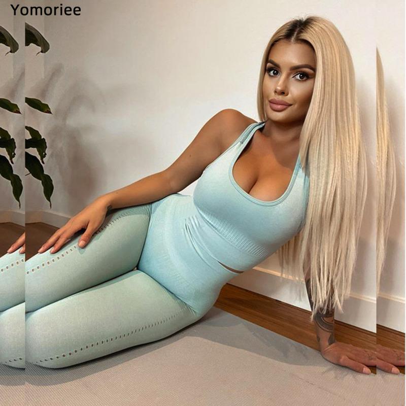 

Seamless Sports Yoga Fitness Bra Pants Athletic Wear For Women Yoga Set Gym Workout Running High Waist Squat Proof Leggings Suit, Orange