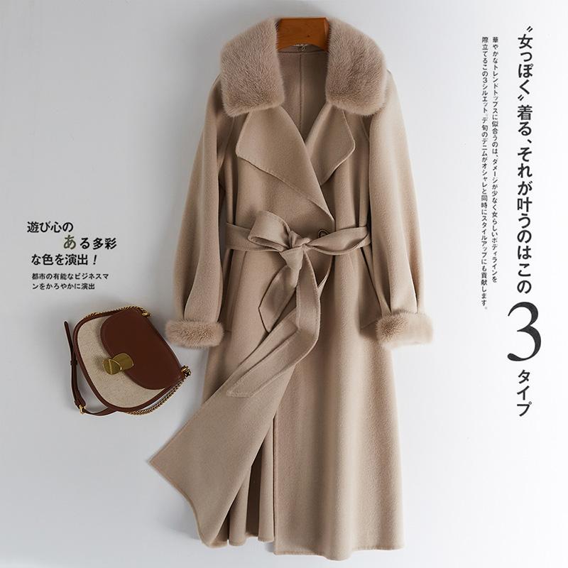 

Fashion 100% Wool Coat Women Korean Style Coats and Jackets Collar Autumn Winter Clothes 2020 Manteau Femme Pph3027, Beige