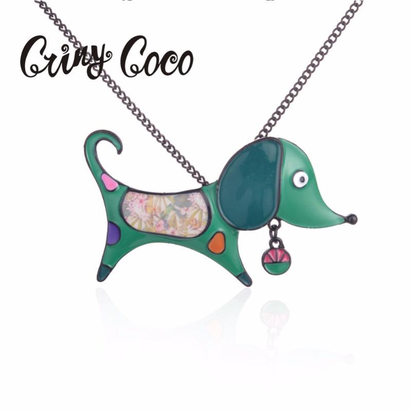 

Cartoon Puppy Necklace for Women Girls Christmas Gift Dog Necklaces Pendants Female Long Chains Alloy Jewelry Accessories 2021