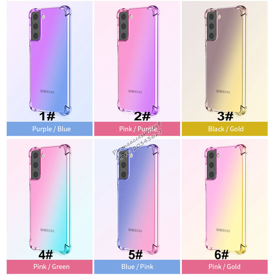 

Gradient Color 1.5mm TPU Phone Case for Samsung Galaxy S21 S30 S20 Note20 Ultra Note10 Note8 note9 S8 S9 Plus Shatter-Resistant airbag cases, 2#