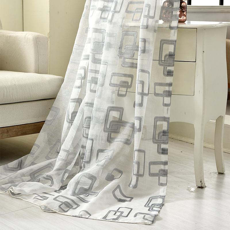 

3d curtains for bedroom luxury organza geometric design window curtains gold and grey voile tulle for living room 2020