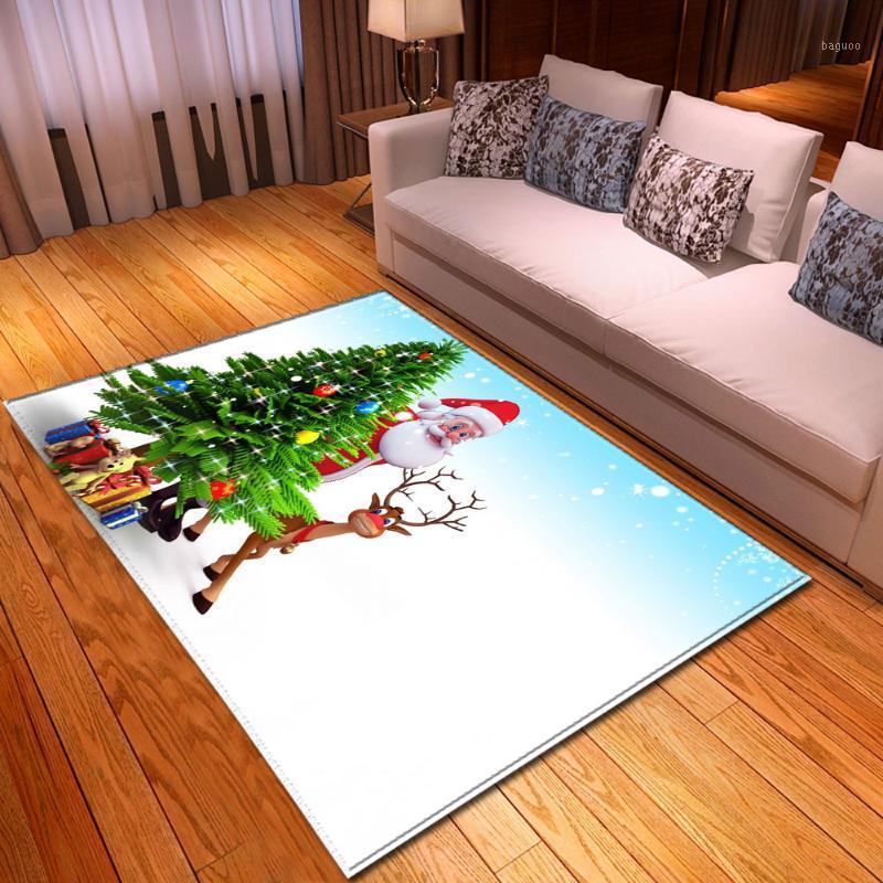 

Nordic Flannel Non slip Christmas Carpet Kid Room Santa Claus Tree Rugs Bedroom Living Room Xmas Rug Carpet for Home Decortion1, No-1