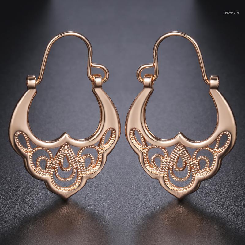 

Davieslee 585 Rose Gold Womens Drop Earrings Jewelry Earrings For Women Flower Pattern Fashion Girls Gifts 2020 DGE1931