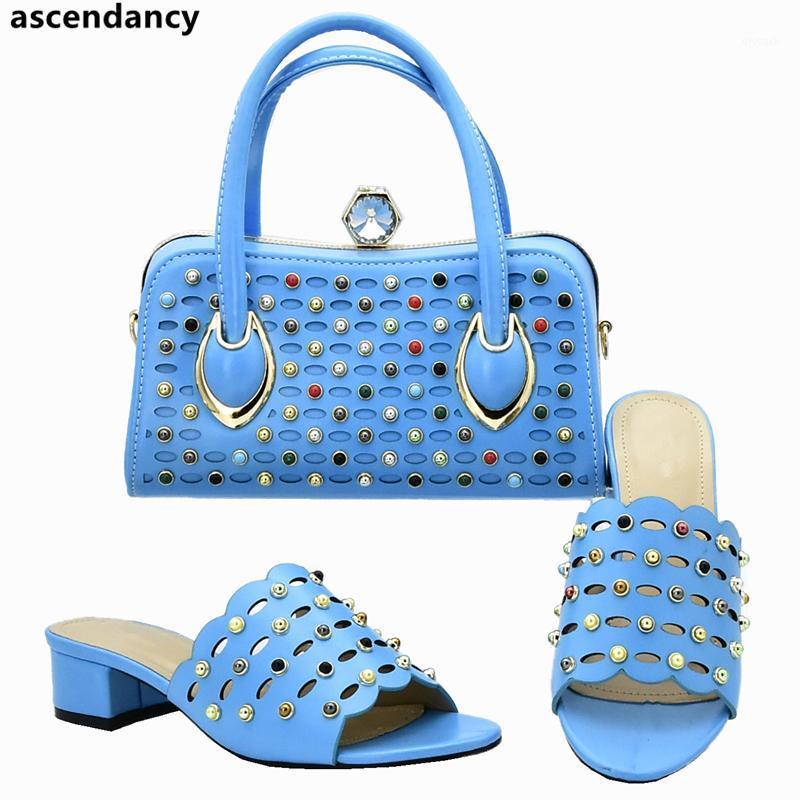 

New Arrival African Shoes and Bag Set Decorated with Rhinestone Ladies Shoes with Matching Bags High Quality Party and Bag1, Wine only shoes