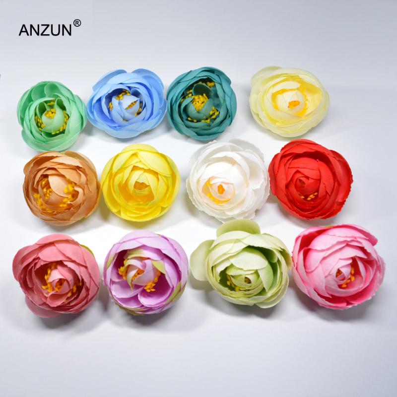 

10pcs 4cm Artificial Handmade Camellia flower bud Heads Wedding Party Decoration Diy Headwear Garment Shoses Decoration Material, Pink