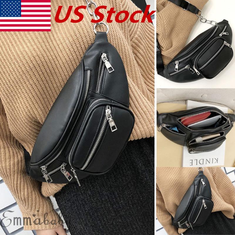 

Waist Bag Fanny Pack Running Zip Belt Money Pouch Travel Holiday Bag Mens Women, Black