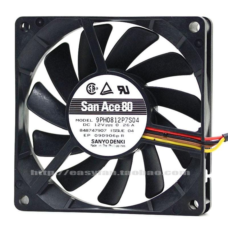 

Sanyo 8cm thin fan four wire 8015 PWM temperature control double ball fan 9PH0812P7S04 cooling cooler