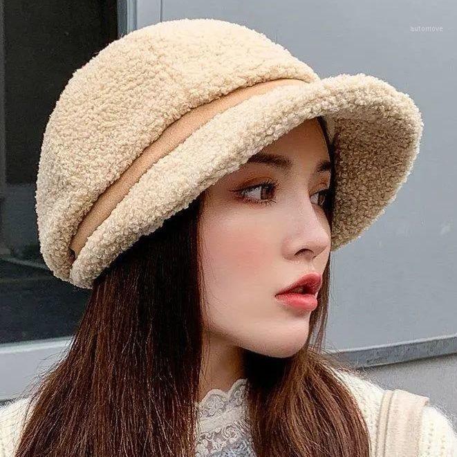 

Autumn and winter beret hat female autumn and winter Korean fashion beanie hat all-matching octagonal warm fashion1, Beige