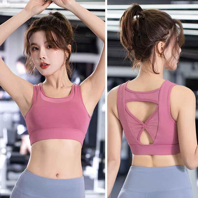 

Women Yoga Tank Tops Push Up Elastic Bra Fitness Cropped Top for Sexy Ladies Wirefree Lingerie Camisole Girls Bodycon Sportswear, Black
