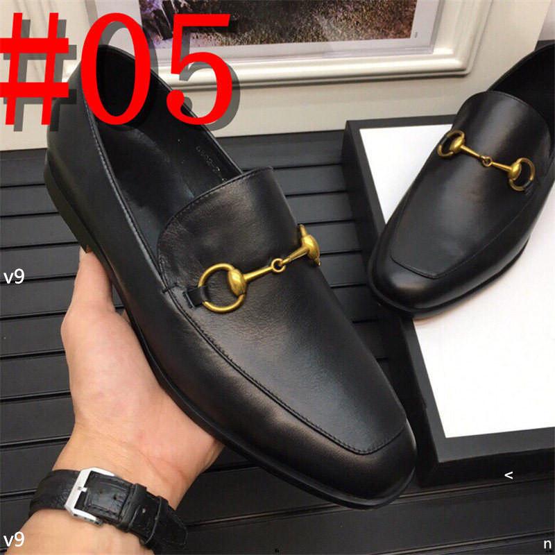 

New Business Luxury Dress Men Shoes Classic Leather designers Men's Suits Shoe Fashion Slip on Dress Shoes Pointed Toe Shoes Loafers, 2 hat