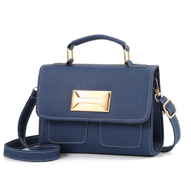 

Siruiyahan Bag Women Messenger Bags Leather Flap Plaid Hard HandBags for Women Bag Female Bolsa Feminina Handbags, Blue