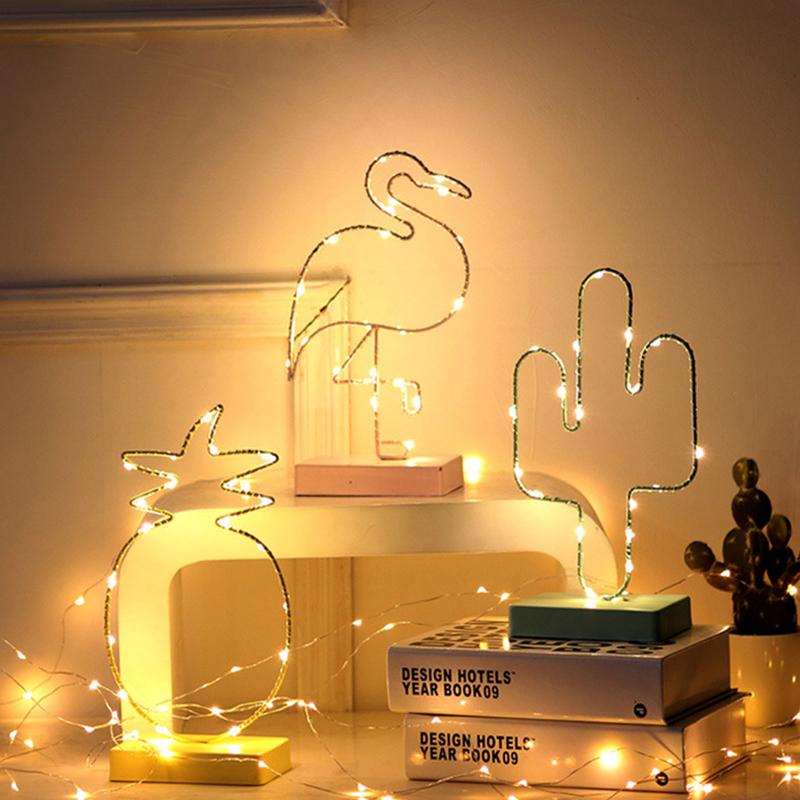 

Faroot LED Night Light, Flamingo Cactus Pineapple Pattern Neon Signs Light Party Supplies Kids' Room Decoration