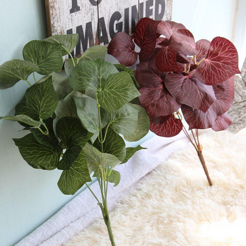 

Artificial Flower Plant Wall Accessories 6 Leaves Magnolia Green Plants Wedding Home Decoration Simulation Leaves Fake Flowers1, Red