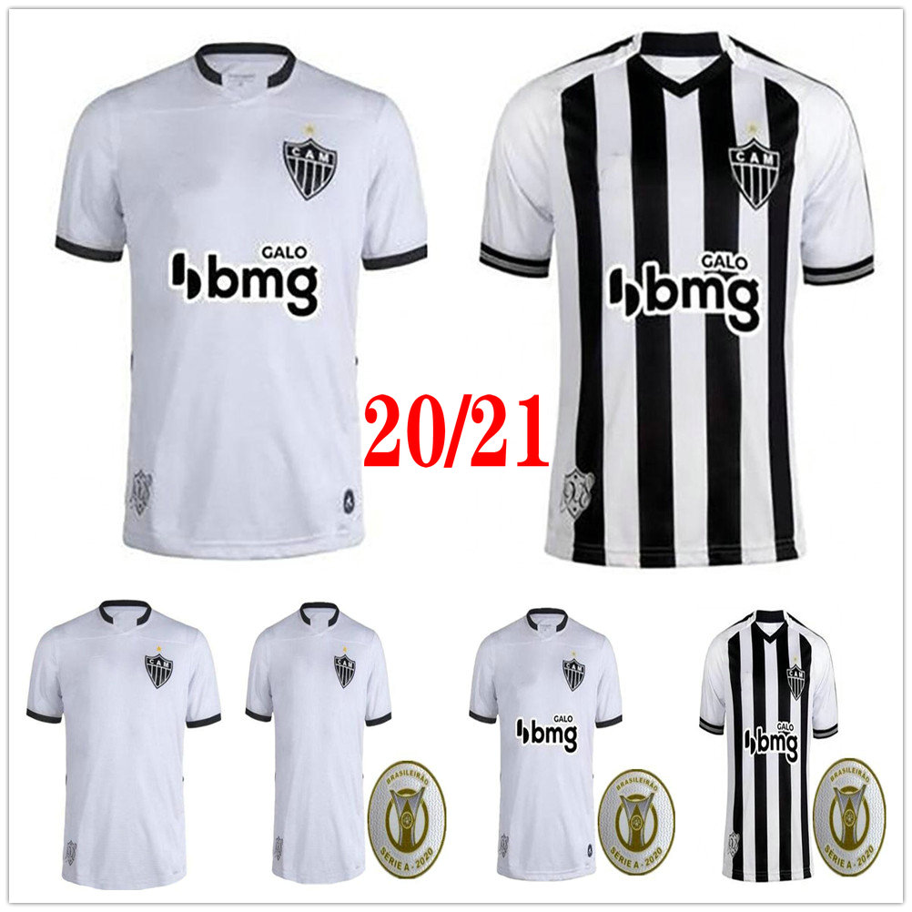 

2020 2021 Atletico Mineiro Soccer Jerseys #10 R.OLIVEIRA 9 V.CHARA Custom 20 21 Home Away White Black Football Shirt Uniform, As picture