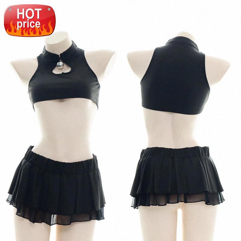 

Anime Sexy Cow Cat Erotic Cosplay Lingerie Kawaii Roleplay Maid Clothes Schoolgirl Skirt Catwoman Maid Outfit Costumes for Women #mt32, Black;white