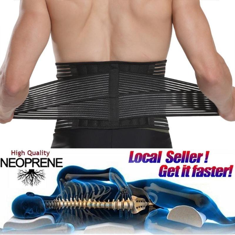 

Lumbar Support Waist Adjustable Pain Back Supporting Sports Safety Brace Weightlifting Corrector For Fitness Belts, As pic
