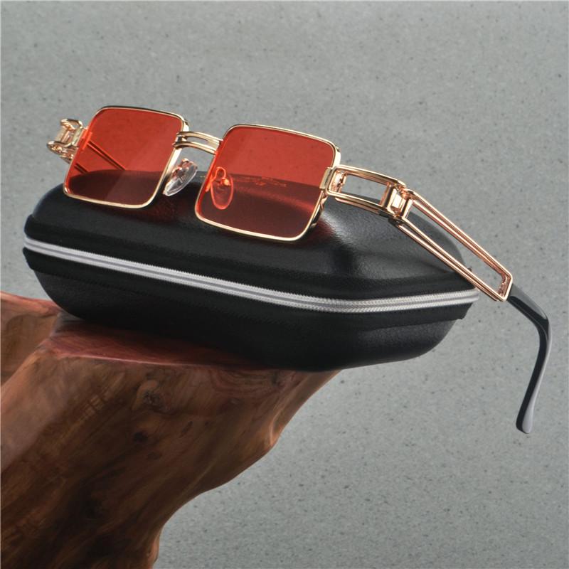 

MINCL/ Small Metal Frame Male Hip Hop Candy Color Sunglasses Stylish Fashion Women Designer Rectangle Frame Shades uv400 NX