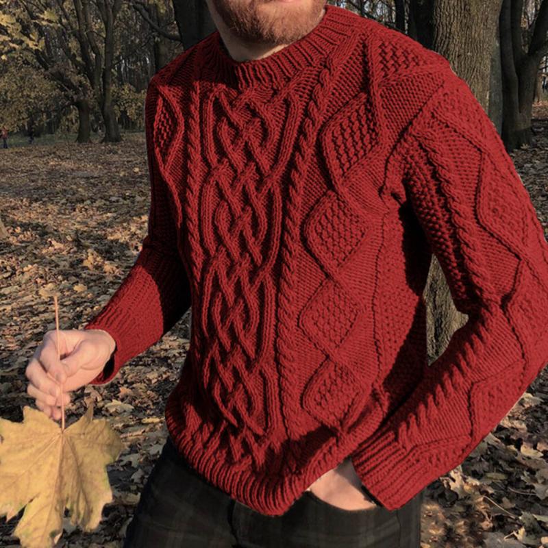 

Western Style Sweater Fashion Temperament Casual Loose Simple Designer Solid Color Pit Bar Knitting Round Neck Long Sleeve, Khaki