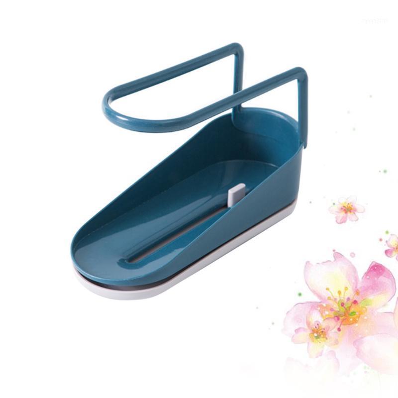 

Sponge Storage Rack Hook Brush Wire Draining Holder with Hanging Bar for Kitchen (Dark Blue)1