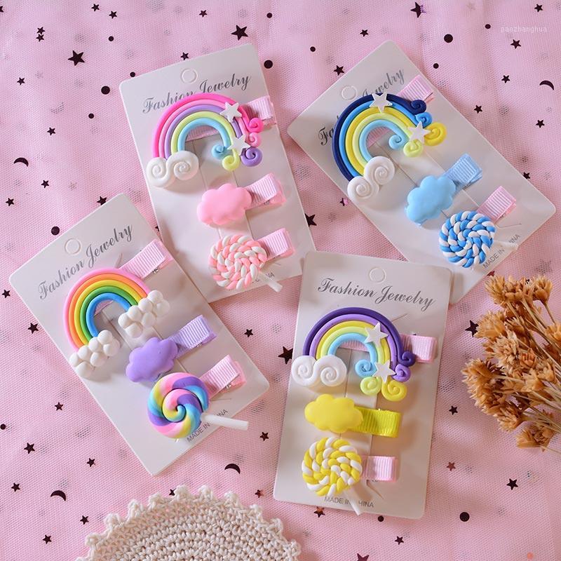 

Cloud Hairpins Children Rainbow Girl Kids Accessories 3PCS/Set Lollipop Cartoon Headband Hair Clips For Girls Cute Bobby Pin1, Blue